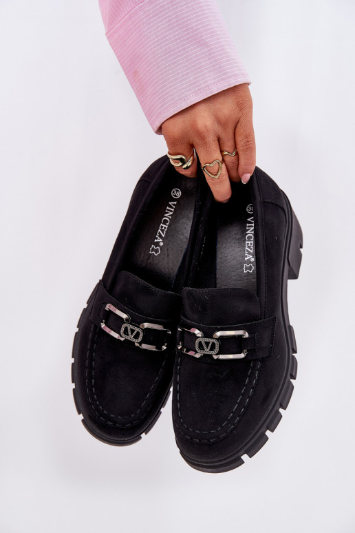 iš eko zomšosoĮe batai Moteriškas su ornamentais Vinceza 39921 juodos spalvos