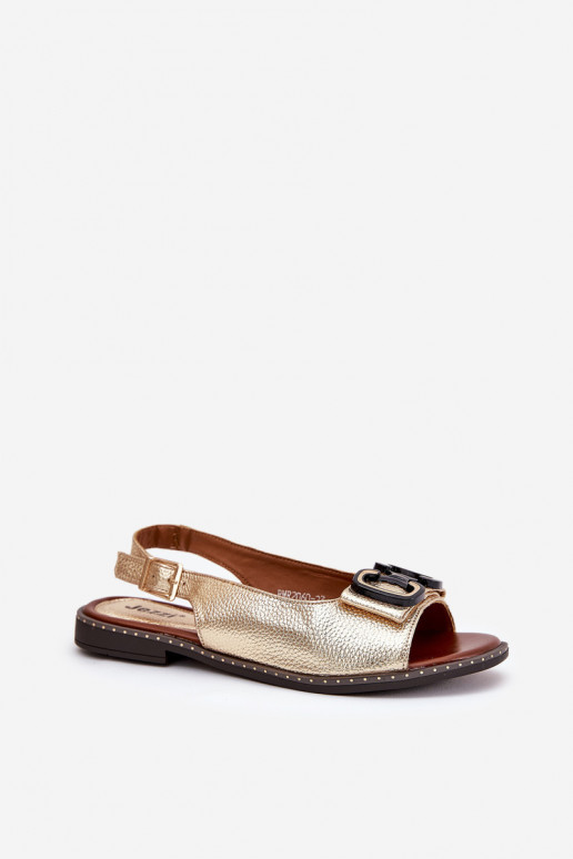 Lygiapadės basutės su ornamentais Eko Oda aukso spalvos Lilria