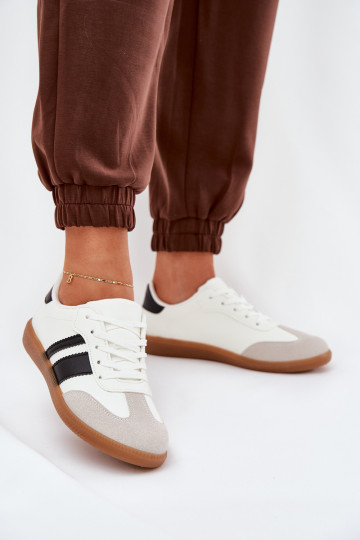 Žemas Sneakers modelio batai Moteriškas iš eko odos baltos spalvos Nonalorin 2