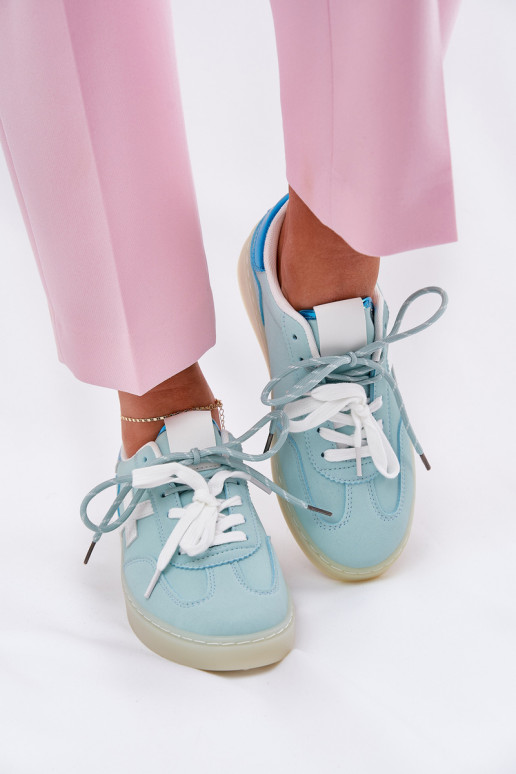 Žemas sportiniai bateliai Moteriškas su leopardo kailio raštais mėtinės spalvos Zelevelis