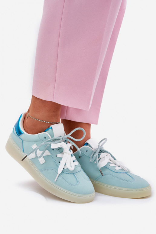 Žemas sportiniai bateliai Moteriškas su leopardo kailio raštais mėtinės spalvos Zelevelis