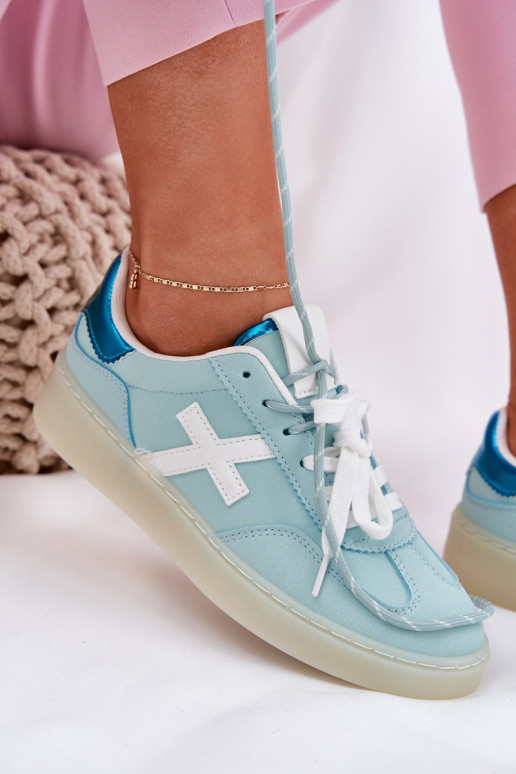 Žemas sportiniai bateliai Moteriškas su leopardo kailio raštais mėtinės spalvos Zelevelis