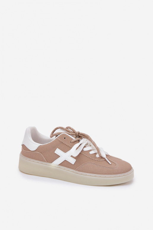 Žemas sportiniai bateliai Moteriškas smėlio spalvos Zelevelis Žemas sportiniai bateliai Moteriškas smėlio spalvos Zelevelis