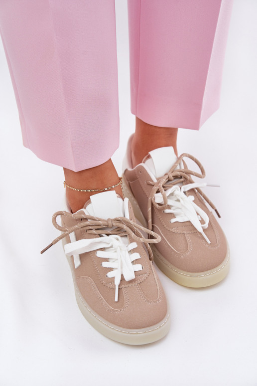 Žemas sportiniai bateliai Moteriškas smėlio spalvos Zelevelis Žemas sportiniai bateliai Moteriškas smėlio spalvos Zelevelis