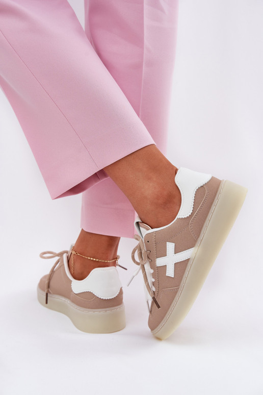 Žemas sportiniai bateliai Moteriškas smėlio spalvos Zelevelis Žemas sportiniai bateliai Moteriškas smėlio spalvos Zelevelis