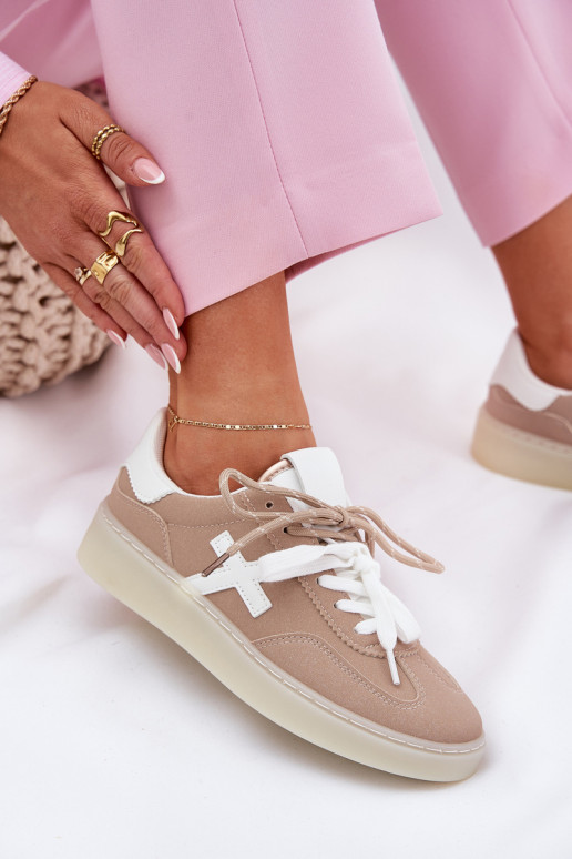 Žemas sportiniai bateliai Moteriškas smėlio spalvos Zelevelis Žemas sportiniai bateliai Moteriškas smėlio spalvos Zelevelis