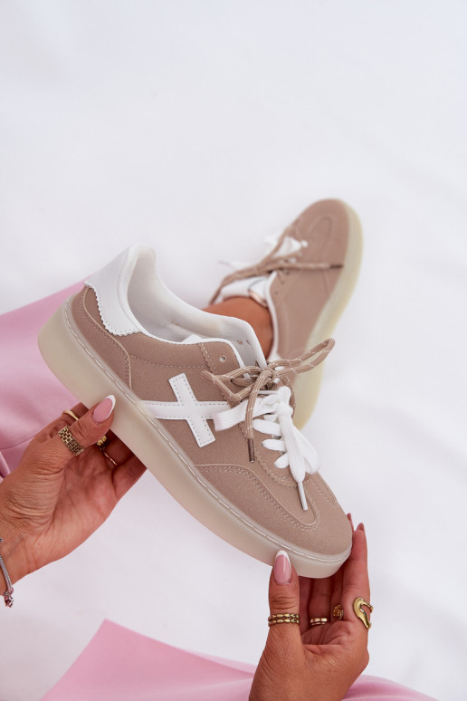 Žemas sportiniai bateliai Moteriškas smėlio spalvos Zelevelis Žemas sportiniai bateliai Moteriškas smėlio spalvos Zelevelis