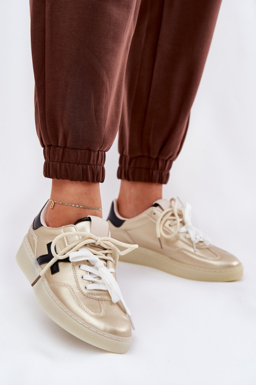 Žemas sportiniai bateliai Moteriškas aukso spalvos Zelevelis Žemas sportiniai bateliai Moteriškas aukso spalvos Zelevelis