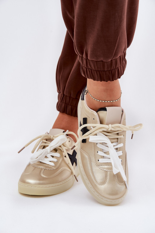 Žemas sportiniai bateliai Moteriškas aukso spalvos Zelevelis Žemas sportiniai bateliai Moteriškas aukso spalvos Zelevelis