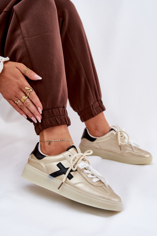 Žemas sportiniai bateliai Moteriškas aukso spalvos Zelevelis Žemas sportiniai bateliai Moteriškas aukso spalvos Zelevelis