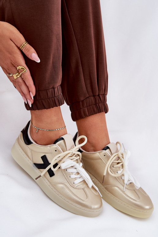 Žemas sportiniai bateliai Moteriškas aukso spalvos Zelevelis Žemas sportiniai bateliai Moteriškas aukso spalvos Zelevelis