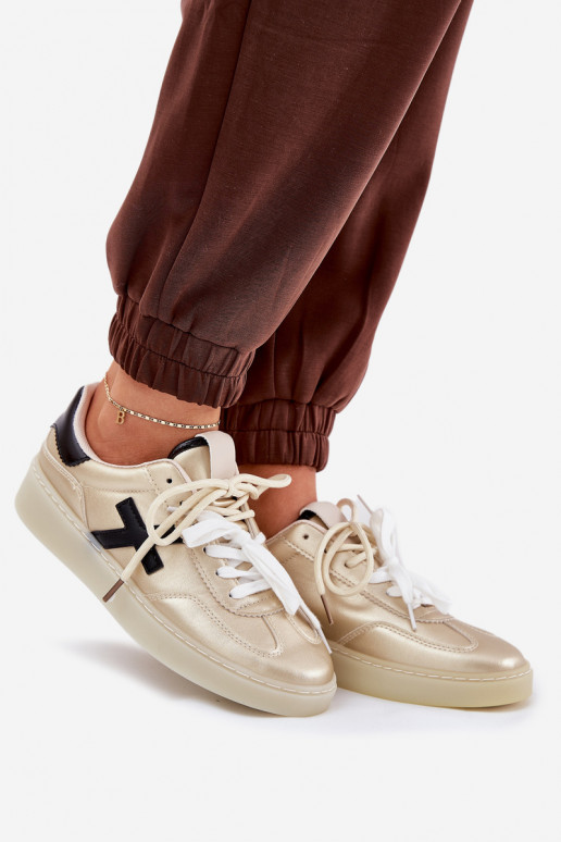 Žemas sportiniai bateliai Moteriškas aukso spalvos Zelevelis Žemas sportiniai bateliai Moteriškas aukso spalvos Zelevelis