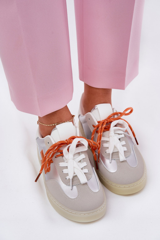 Žemas sportiniai bateliai Moteriškas sidabro spalvos Zelevelis Žemas sportiniai bateliai Moteriškas sidabro spalvos Zelevelis