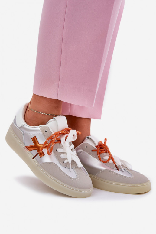 Žemas sportiniai bateliai Moteriškas sidabro spalvos Zelevelis Žemas sportiniai bateliai Moteriškas sidabro spalvos Zelevelis