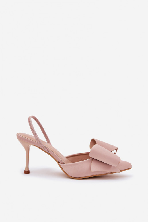 aukštakulniai bateliai Z Odkrytymi Piętami I Kokardką smėlio spalvos Eklevia