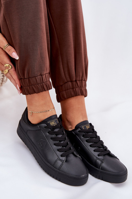 Žemas Laisvalaikio bateliai iš eko odos Big Star NN274576 juodos spalvos