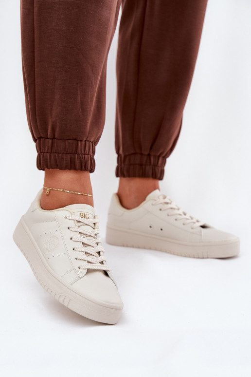 Žemas Laisvalaikio bateliai iš eko odos Big Star NN274578 smėlio spalvos