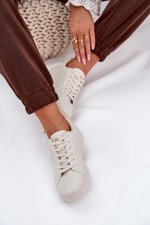 Žemas Laisvalaikio bateliai iš eko odos Big Star NN274578 smėlio spalvos