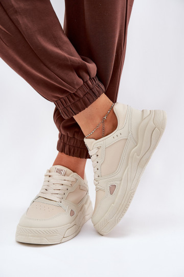 Moteriški Sneakers modelio batai Big Star NN274668 smėlio 2