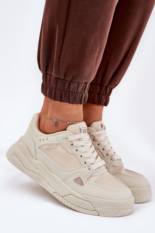 Moteriškas Sneakers modelio batai Big Star NN274668 smėlio spalvos