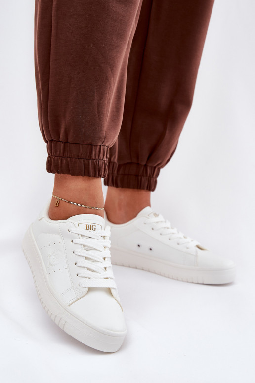 Žemas Laisvalaikio bateliai iš eko odos Big Star NN274577 baltos spalvos