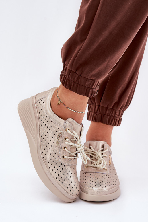 Moteriški odiniai sportbačiai Sportinio stiliaus batai aukso spalvos Brumia