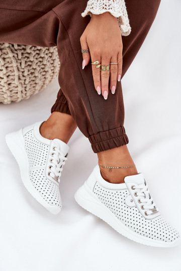 Moteriškas Oda sportiniai bateliai Vinceza 79532 baltos spalvos