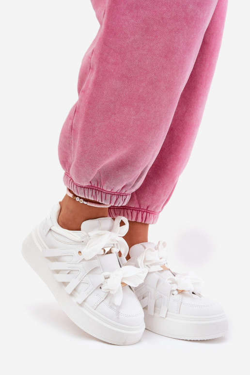 Eko Oda Sneakers modelio batai su platforma baltos spalvos Penolle