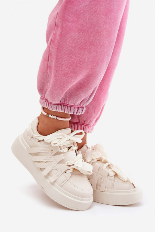 Eko Oda Sneakers modelio batai su platforma smėlio spalvos Penolle