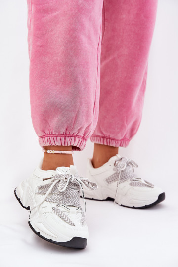 Sneakers modelio batai sportiniai bateliai Moteriškas Z PodĮójnym Suvarstymasm baltos spalvos Efobell