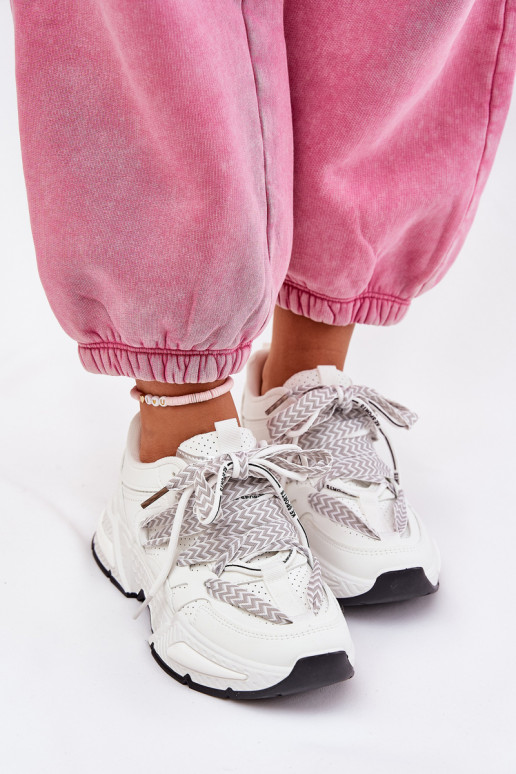 Sneakers modelio batai sportiniai bateliai Moteriškas Z PodĮójnym Suvarstymasm baltos spalvos Efobell