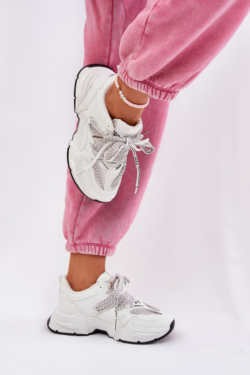 Sneakers modelio batai sportiniai bateliai Moteriškas Z PodĮójnym Suvarstymasm baltos spalvos Efobell