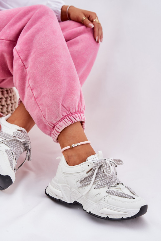 Sneakers modelio batai sportiniai bateliai Moteriškas Z PodĮójnym Suvarstymasm baltos spalvos Efobell