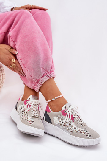 sportiniai bateliai Moteriškas su tinkleliu Ir smeigės pilkos spalvos Ogalda