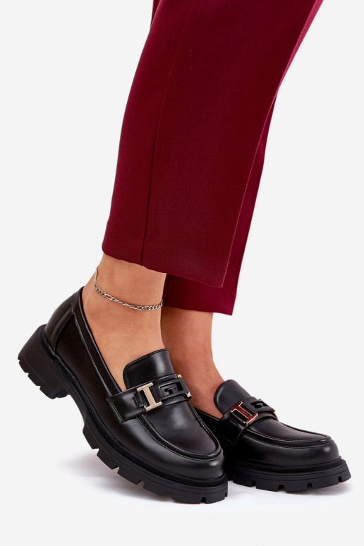 moteriški mokasinai iš eko odos juodos spalvos Lomnela