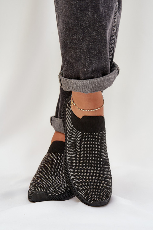 Įsispiriamo modelio sportiniai bateliai Moteriškas Su dekoracija D&A TIN121 juodos spalvos