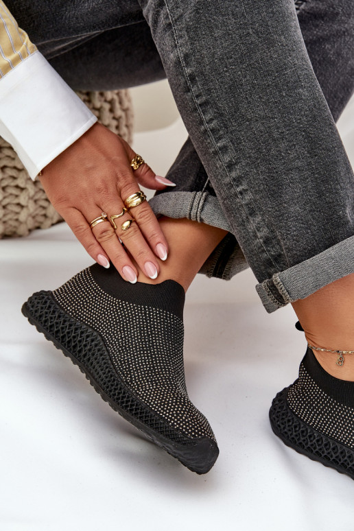 Įsispiriamo modelio sportiniai bateliai Moteriškas Su dekoracija D&A TIN121 juodos spalvos