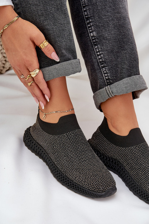 Įsispiriamo modelio sportiniai bateliai Moteriškas Su dekoracija D&A TIN121 juodos spalvos