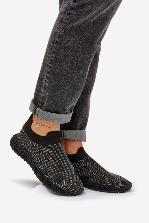 Įsispiriamo modelio sportiniai bateliai Moteriškas Su dekoracija D&A TIN121 juodos spalvos