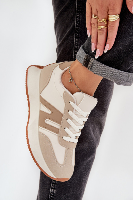 sportiniai bateliai Moteriškas su platforma smėlio spalvos Emidi sportiniai bateliai Moteriškas su platforma smėlio spalvos Emidi