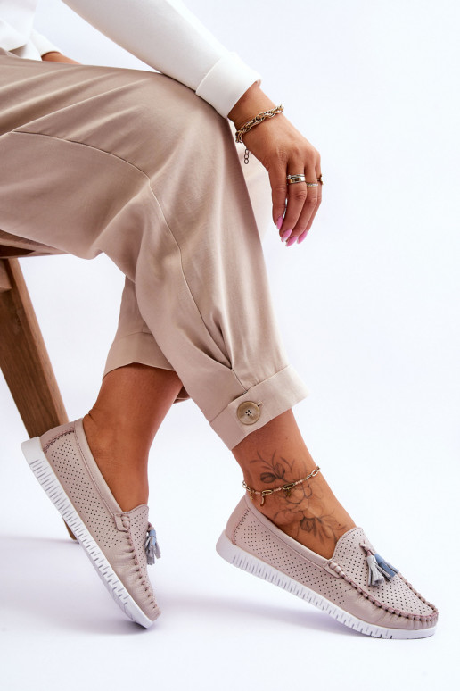 Moteriški odiniai mokasinai su ažūro... Moteriški odiniai mokasinai su ažūro...