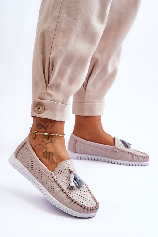 Moteriški odiniai mokasinai su ažūro... Moteriški odiniai mokasinai su ažūro...