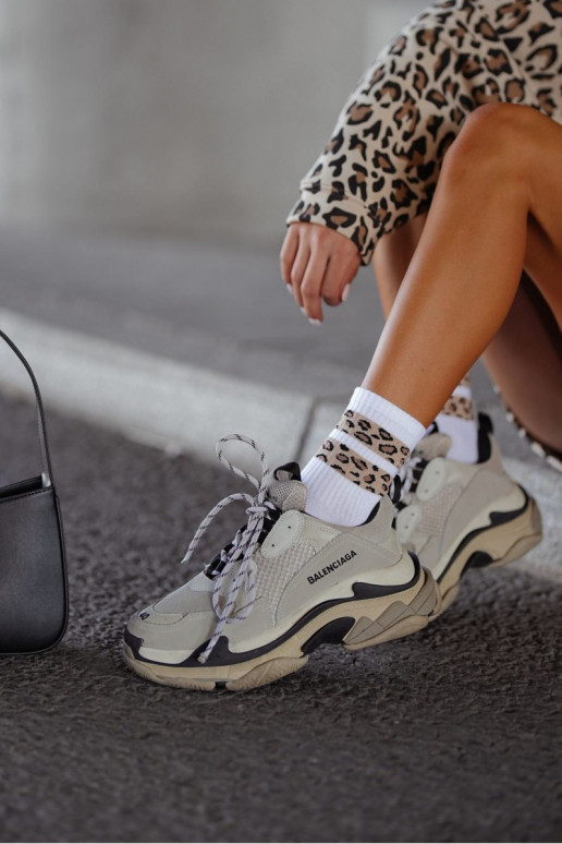 Kojinės Moteriškas DĮa Taškuotos Juostelės baltos spalvos