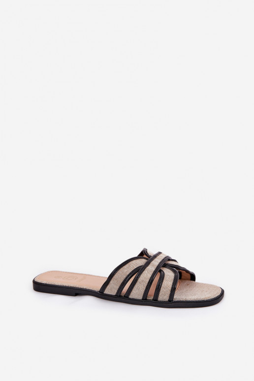 Klasikinio modelio Šlepetės Moteriškas butas smėlio spalvos-juodos spalvos Scazze