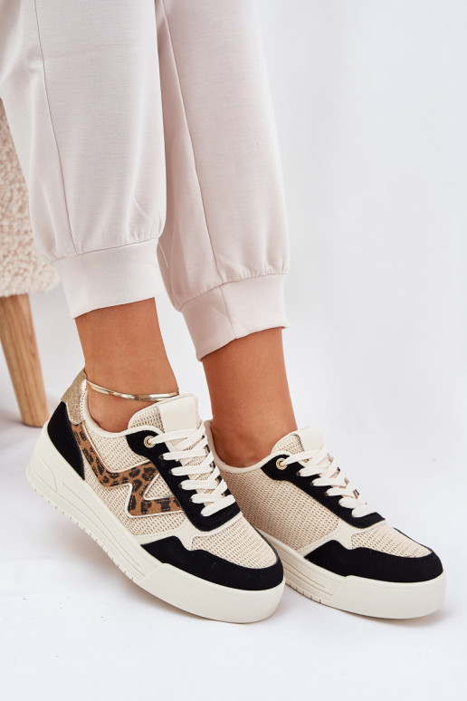 sportiniai bateliai Moteriškas su platforma su leopardo kailio raštais juodos spalvos Lorori