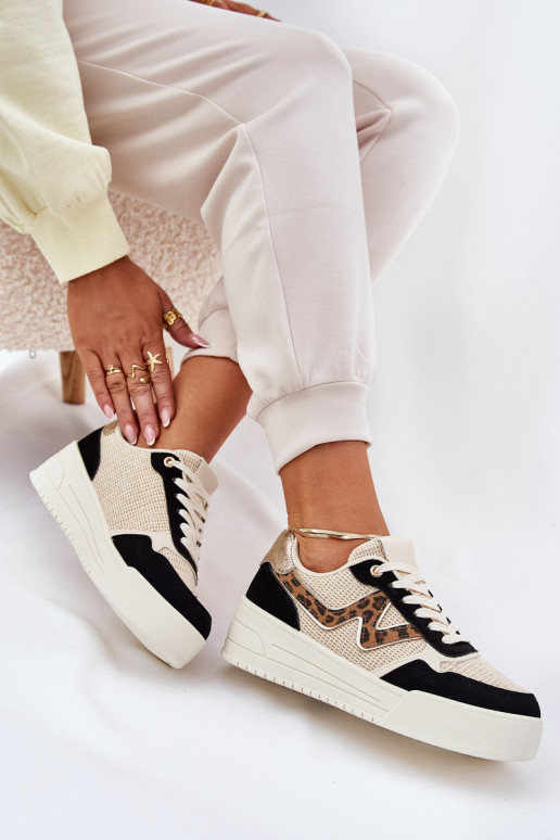 sportiniai bateliai Moteriškas su platforma su leopardo kailio raštais juodos spalvos Lorori