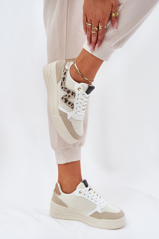 sportiniai bateliai Moteriškas su platforma su leopardo kailio raštais smėlio spalvos Lorori