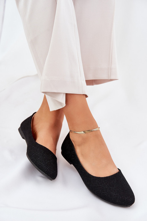 Balerinos Moteriškas butas su blizgesiu juodos spalvos Tatorelis