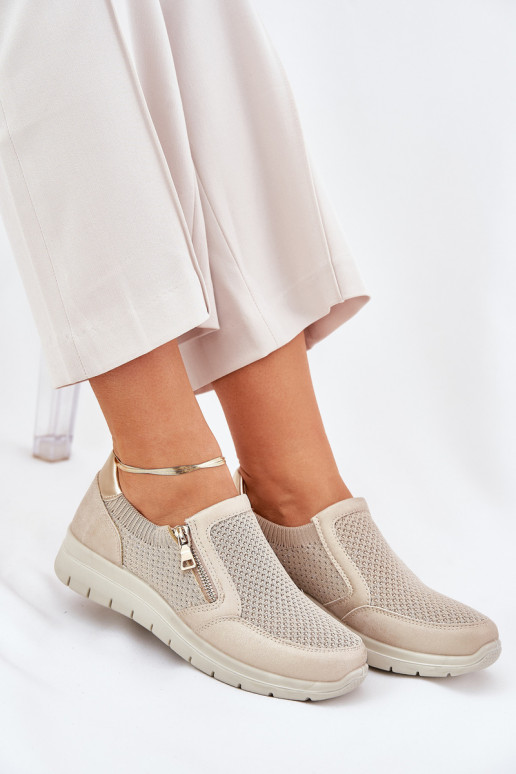 batai Moteriškas su platforma su užtrauktukais aukso spalvos Leanae