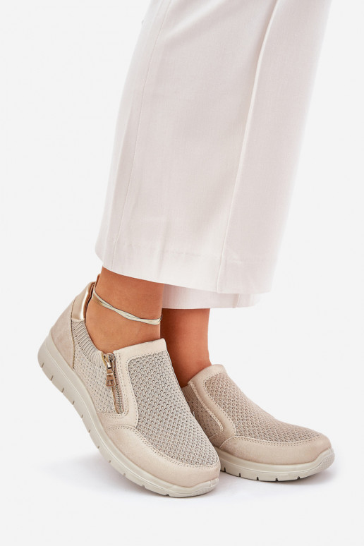 batai Moteriškas su platforma su užtrauktukais aukso spalvos Leanae